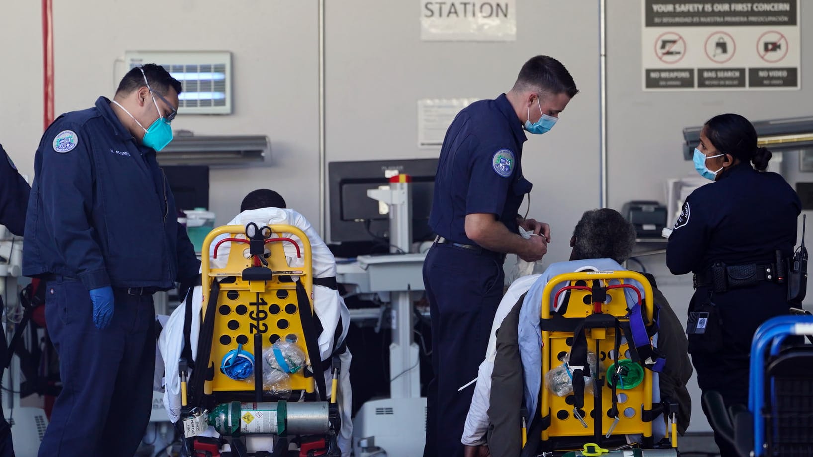 Patienten in einem Krankenhaus in Los Angeles: Die Variante hat sich vor allem in Kalifornien bereits ausgebreitet.