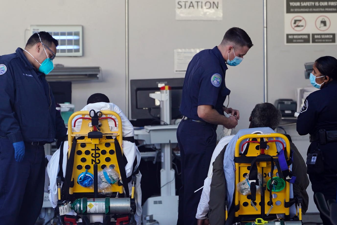 Patienten in einem Krankenhaus in Los Angeles: Die Variante hat sich vor allem in Kalifornien bereits ausgebreitet.