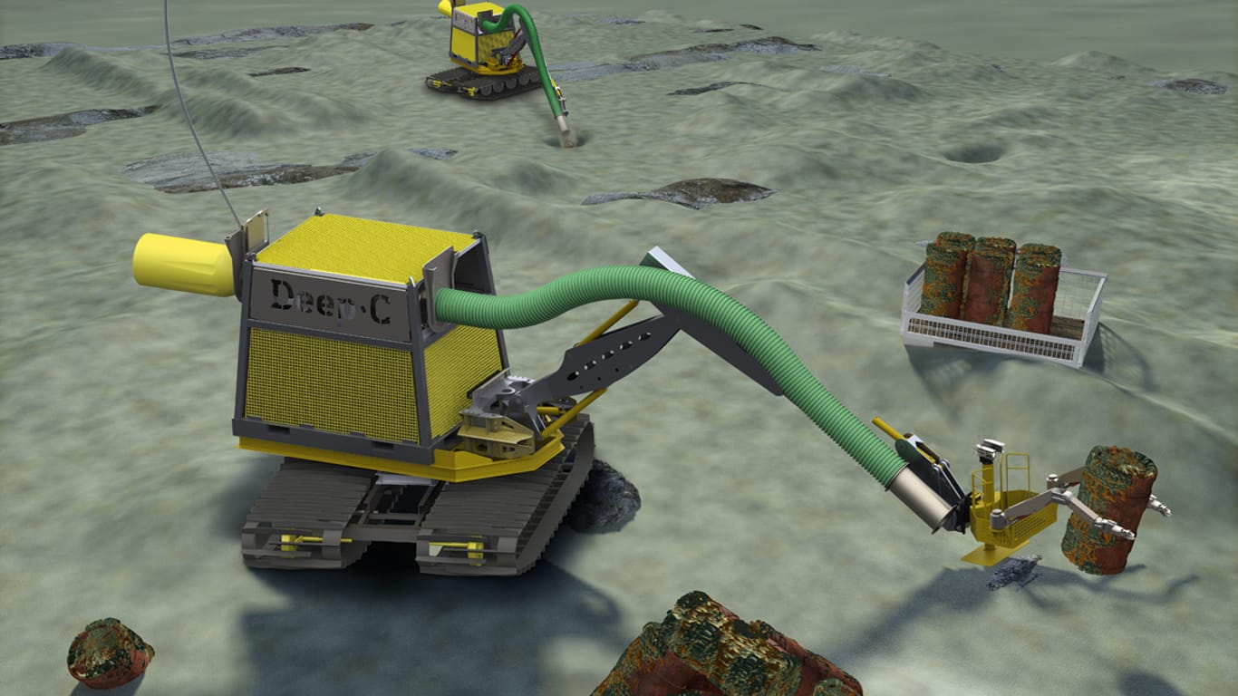 Eine Simulation der Arbeit am Meeresboden.
