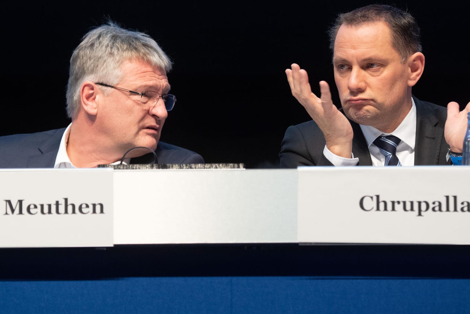 Jörg Meuthen und Tino Chrupalla beim Parteitag der AfD 2019: Der diesjährige Parteitag wird im April stattfinden.