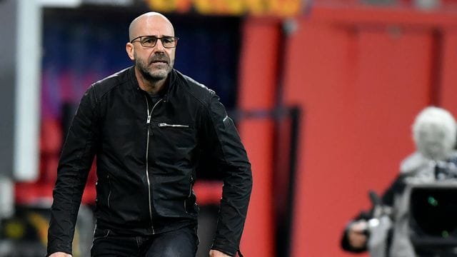Trainer Peter Bosz ist mit Bayer Leverkusen aus der Europa League ausgeschieden. Trainer Peter Bosz ist mit Bayer Leverkusen aus der Europa League ausgeschieden.