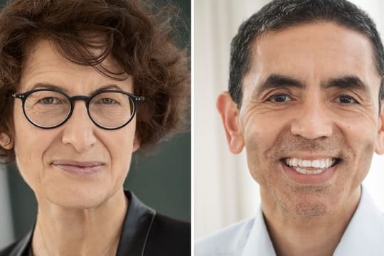 Die Gründer des Mainzer Corona-Impfstoff-Herstellers Biontech, Özlem Türeci und Ugur Sahin.
