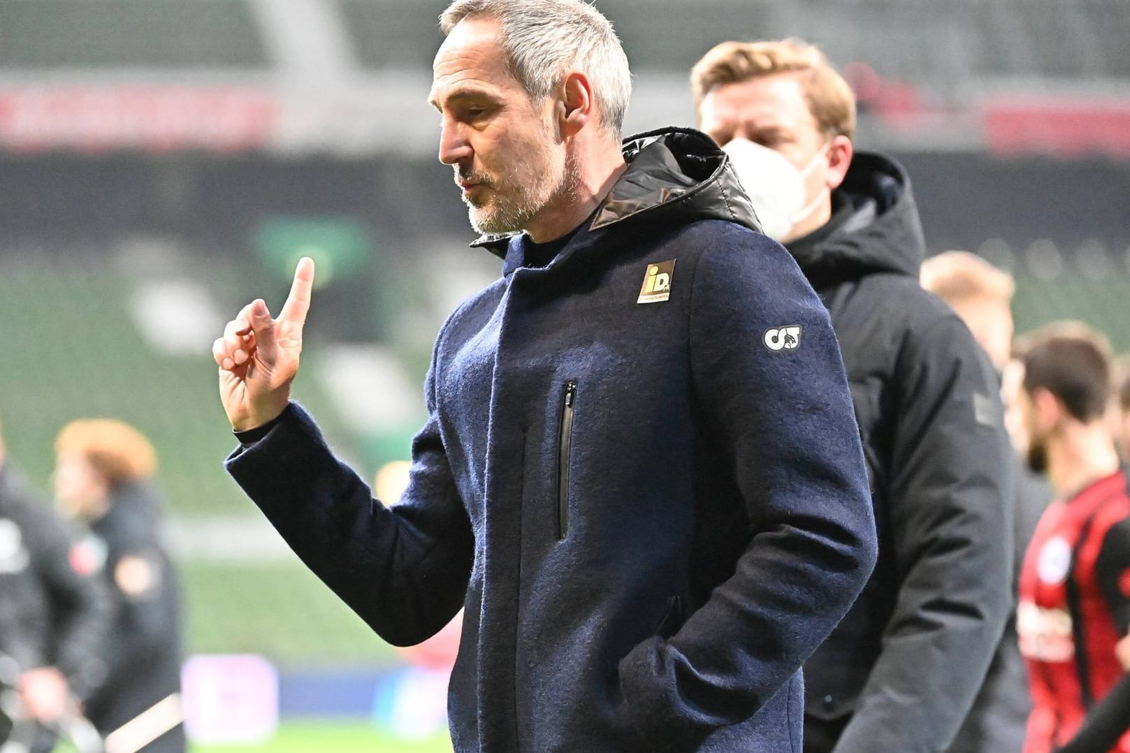 Stress nach der Frankfurt-Niederlage: Eintrachts Adi Hütter und Bremens Florian Kohfeldt gerieten aneinander.