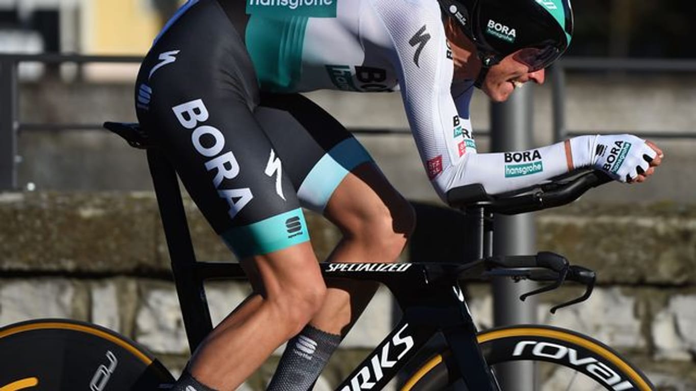 Radprofi Nils Politt vom Team Bora Hansgrohe in Aktion.