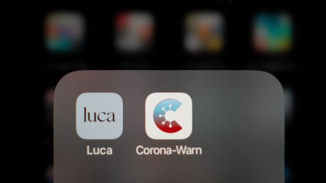 Die Icons der Corona-Warn-Apps Luca und der Bundesregierung.