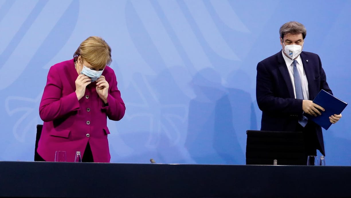 Kanzlerin Angela Merkel und Bayerns Ministerpräsident Markus Söder.