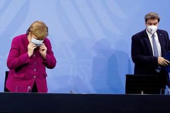 Kanzlerin Angela Merkel und Bayerns Ministerpräsident Markus Söder.
