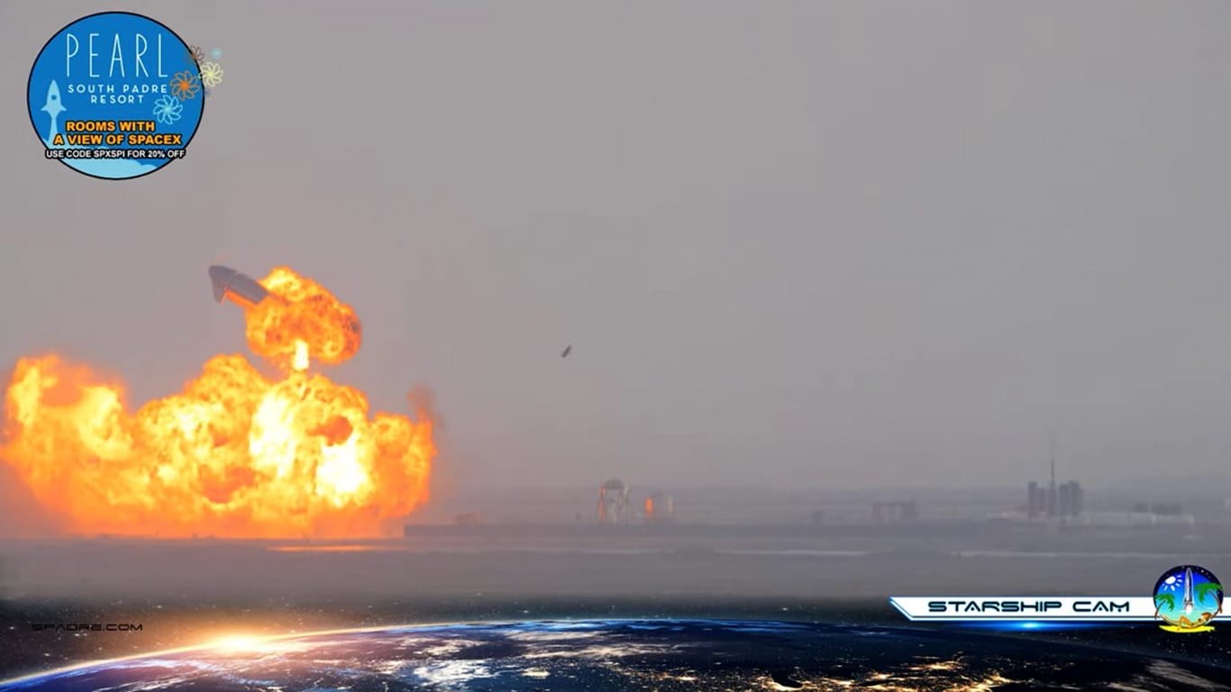 Die SpaceX-Rakete geht in Flammen auf: Beim dritten Testflug eines Prototyps gelang allerdings die Landung.