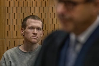 Brenton Tarrant bei seinem Prozess: Er hatte vor zwei Jahren in zwei Moscheen in Christchurch 51 Menschen erschossen.
