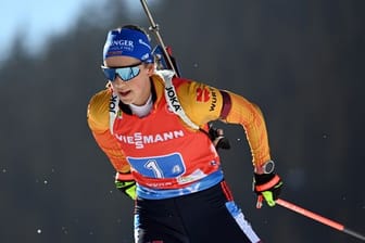 Schlussläuferin der deutschen Staffel, die das Rennen auf Rang elf beendete: Franziska Preuß.