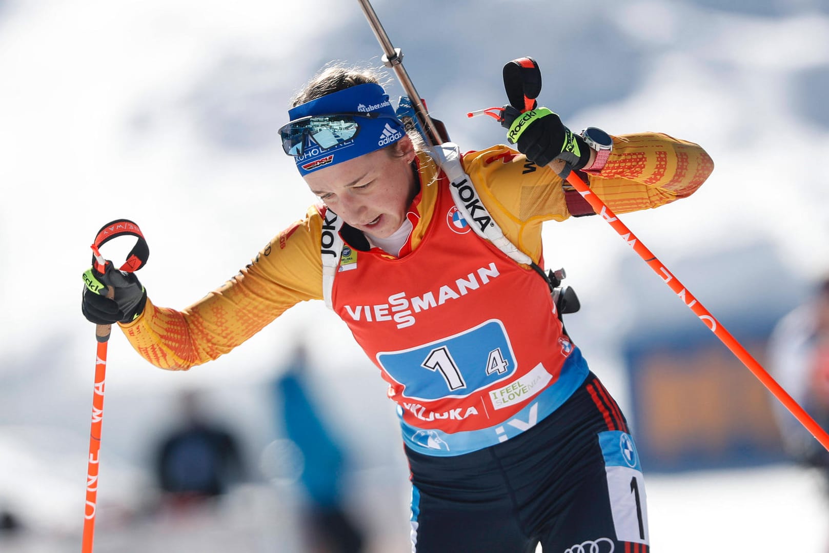 Franziska Preuss: Deutschlands beste Biathletin konnte das enttäuschende Ergebnis nicht ändern.