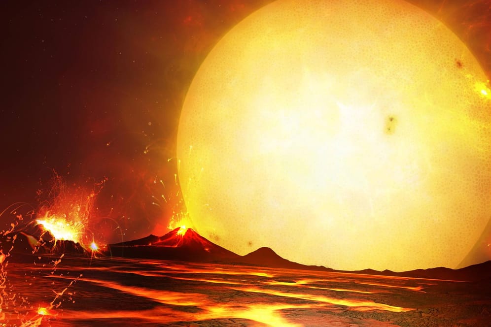 Illustration der Super-Erde: Die Oberfläche des neu entdeckten Planeten heizt auf mindestens 430 Grad Celsius auf.