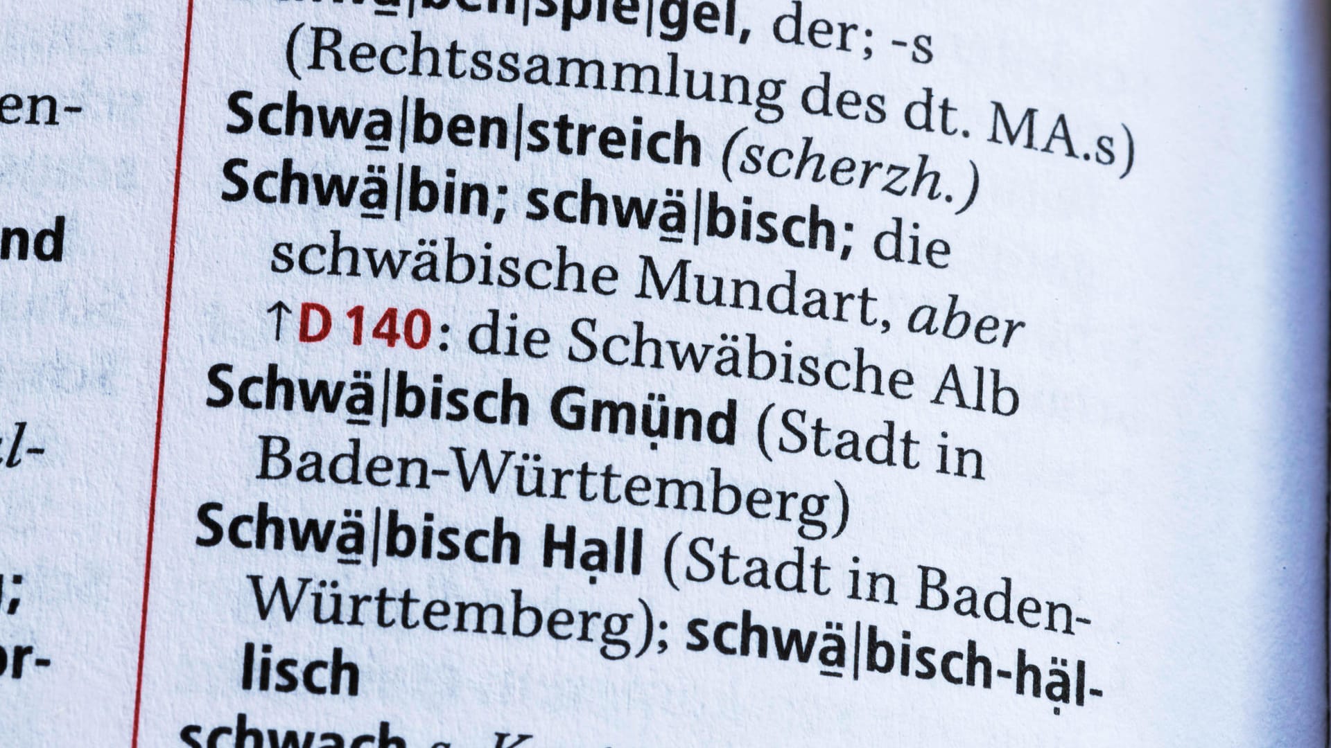 "Schwäbisch" im Wörterbuch (Symbolbild): Beherrschen Sie den schwäbischen Dialekt?