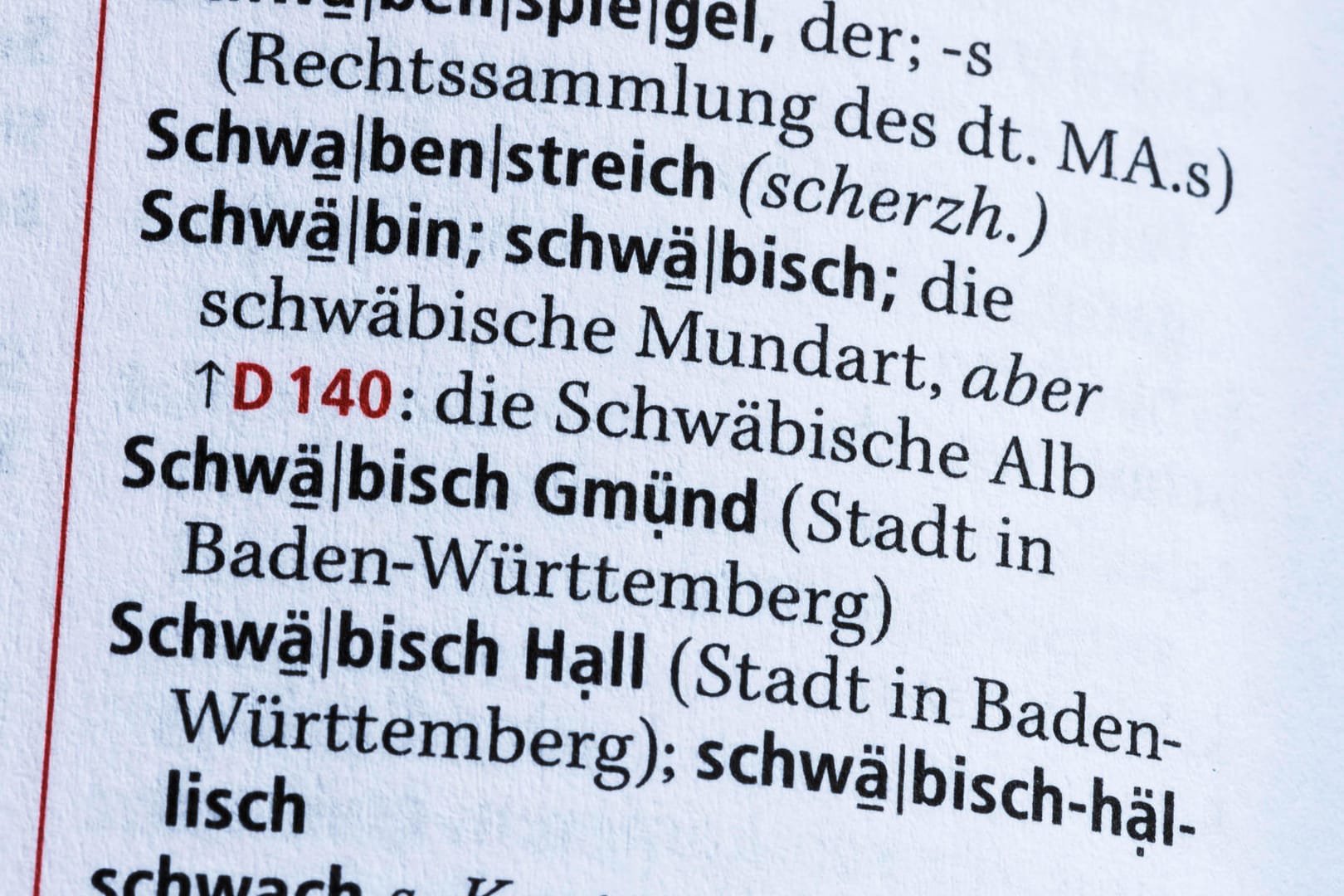 "Schwäbisch" im Wörterbuch (Symbolbild): Beherrschen Sie den schwäbischen Dialekt?