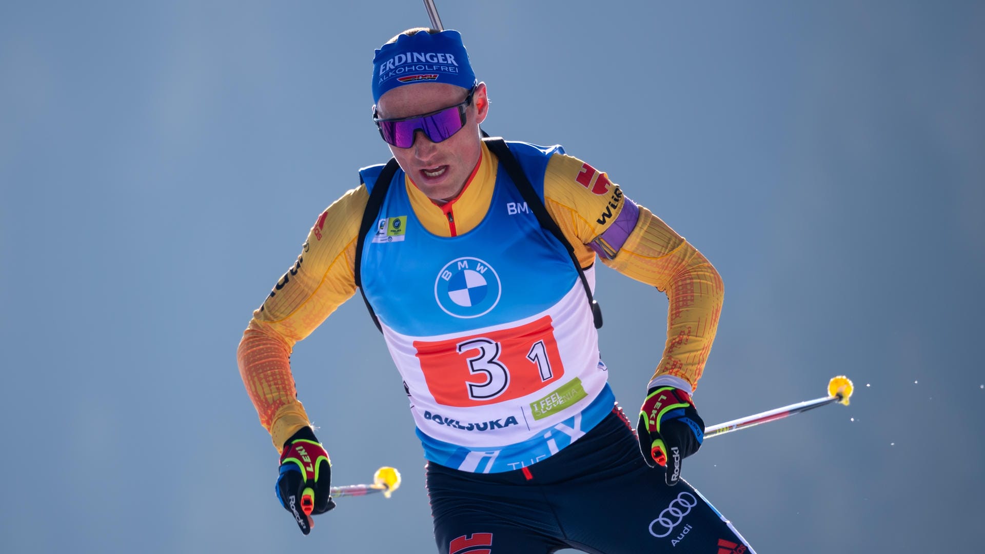 Erik Lesser beim Rennen: Der deutsche Biathlet will bei den letzten Rennen der Saison angreifen.