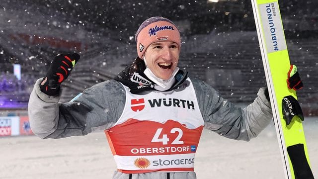 Peilt nach WM-Bronze beim Teamspringen den nächsten Coup an: Karl Geiger. Peilt nach WM-Bronze beim Teamspringen den nächsten Coup an: Karl Geiger.