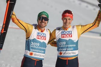 Eric Frenzel (r) und Fabian Rießle holten WM-Bronze.