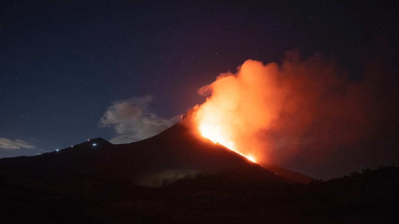 Vulkan Pacaya in Guatemala: Es wurden 1.500 Meter lange Lavaströme gemeldet.