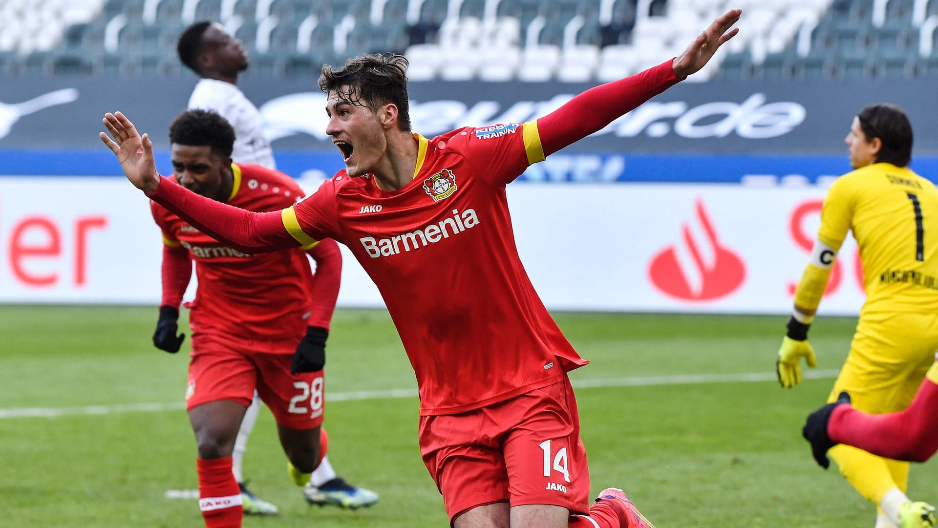 Patrik Schick: Der Leverkusener Stürmer erzielte gegen Gladbach das Tor des Tages. Patrik Schick: Der Leverkusener Stürmer erzielte gegen Gladbach das Tor des Tages.