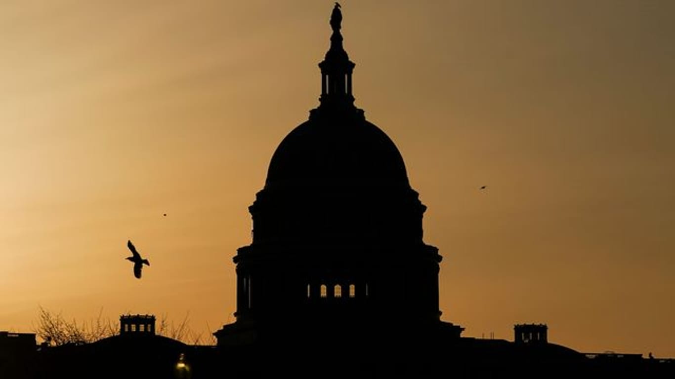 Die Kuppel des US-Kapitols in Washington, Sitz von Senat und Repräsentantenhaus.