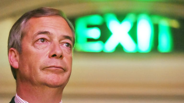 Nigel Farage, Vorsitzender der Brexit-Partei: Er kündigt seinen Rückzug nicht zum ersten Mal an – dieses Mal soll es aber das letzte Mal sein.