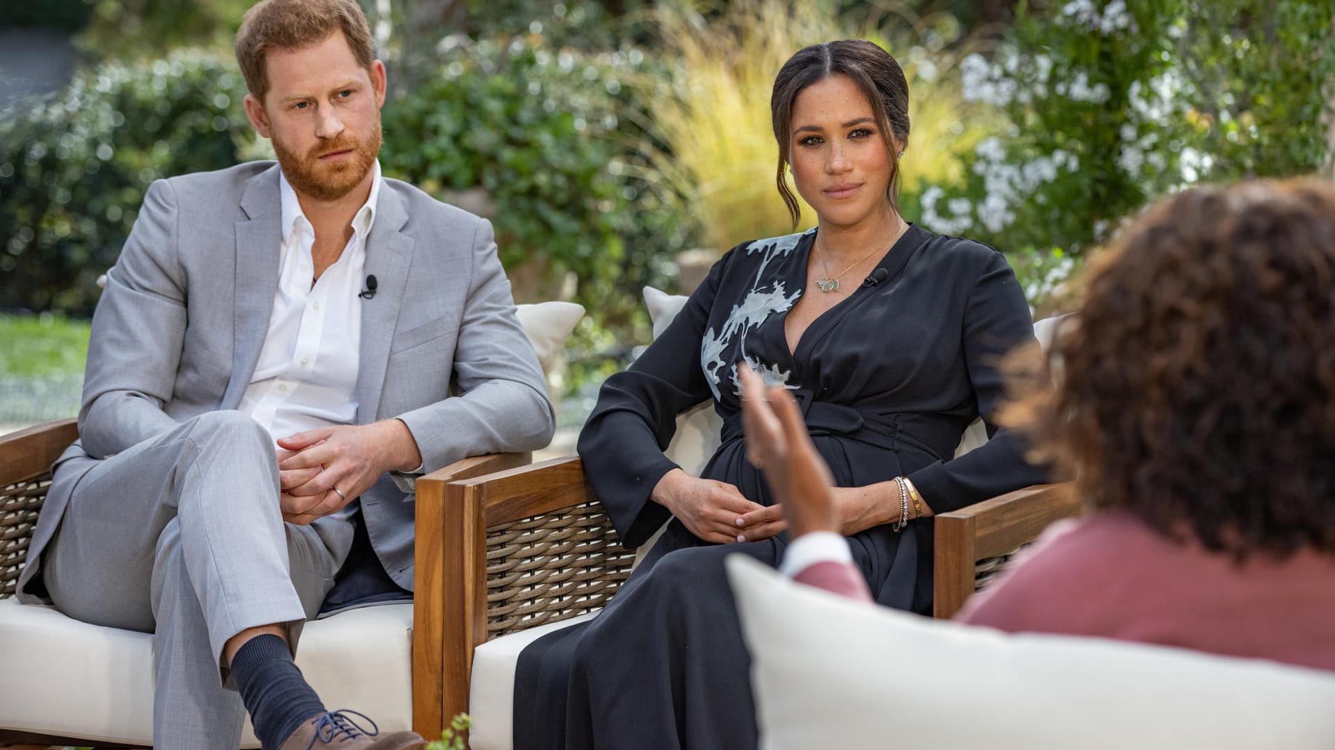 Harry und Meghan beim Interview mit US-Moderatorin Oprah Winfrey.