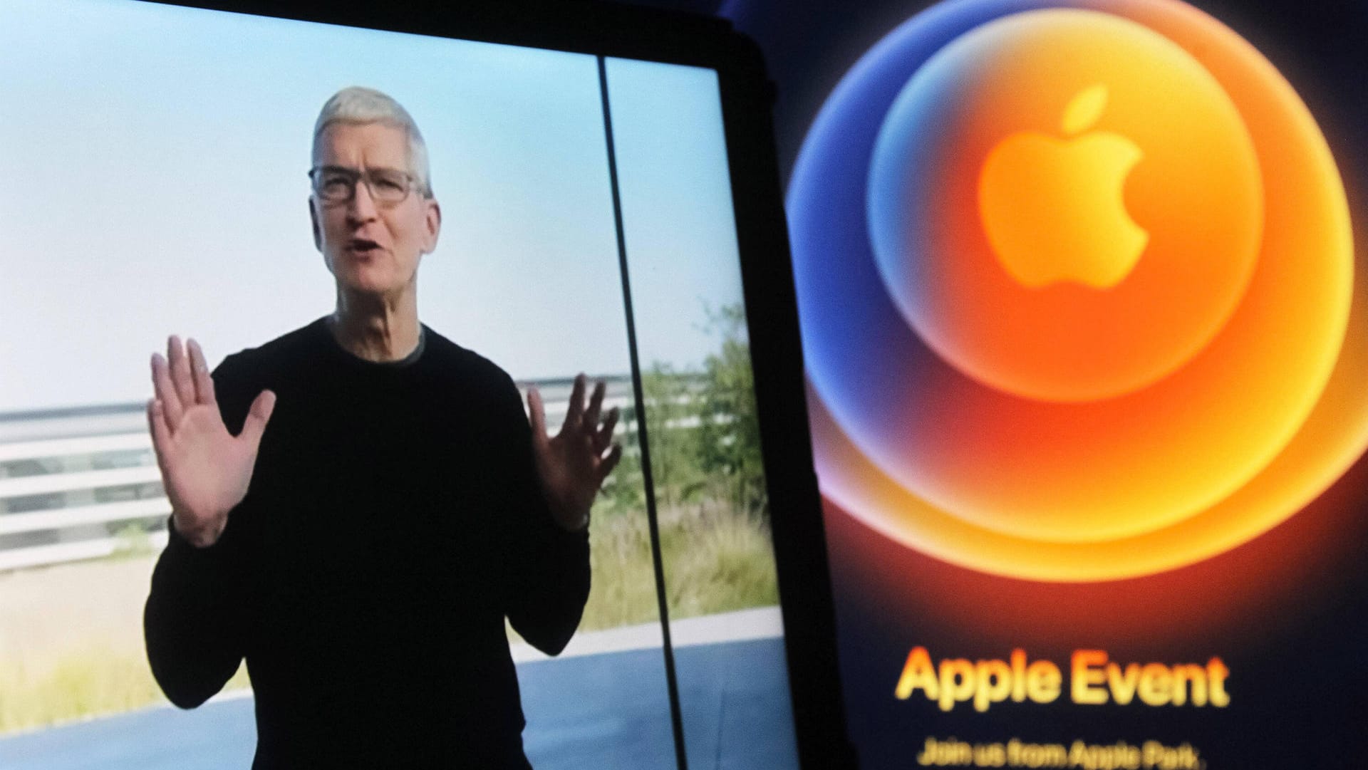 Tim Cook während des Events im Oktober 2020: Am 23. März könnte es wieder Neuigkeiten geben