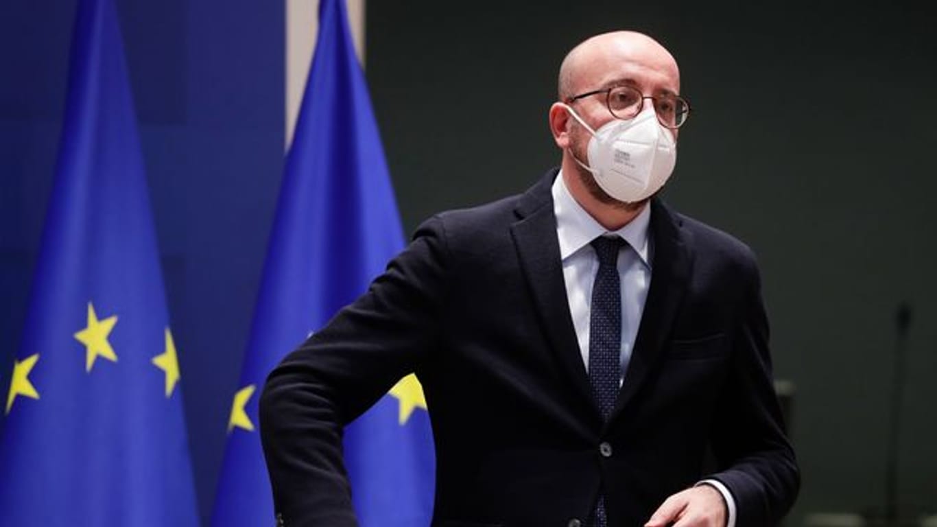 Charles Michel, Präsident des Europäischen Rates, beim EU-Sondergipfel zur Corona-Pandemie Ende Februar.