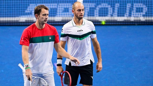 Schieden in Doha durch kuriose Umstände aus: Tim Pütz (r) und Frederik Nielsen. Schieden in Doha durch kuriose Umstände aus: Tim Pütz (r) und Frederik Nielsen.