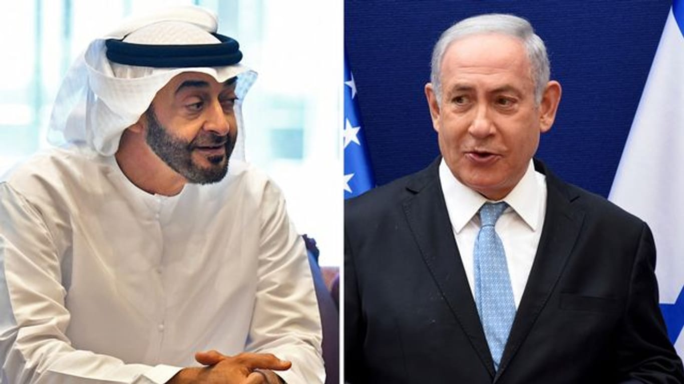 Wollen aufeinandertreffen: VAE-Kronprinz Mohammed bin Sajid al-Nahjan (l) und Israels Ministerpräsident Benjamin Netanjahu.