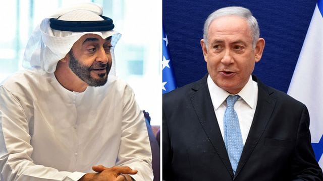 Wollen aufeinandertreffen: VAE-Kronprinz Mohammed bin Sajid al-Nahjan (l) und Israels Ministerpräsident Benjamin Netanjahu. Wollen aufeinandertreffen: VAE-Kronprinz Mohammed bin Sajid al-Nahjan (l) und Israels Ministerpräsident Benjamin Netanjahu.
