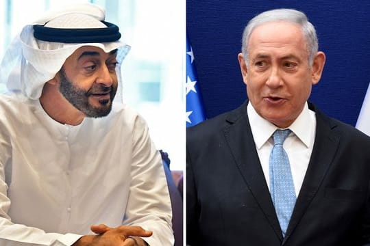 Wollen aufeinandertreffen: VAE-Kronprinz Mohammed bin Sajid al-Nahjan (l) und Israels Ministerpräsident Benjamin Netanjahu.
