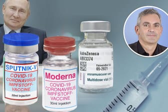 Wladimir Putin und verschiedene Corona-Impfstoffe: Sputnik V ist in Russland nicht sehr beliebt, schreibt Wladimir Kaminer bei t-online.
