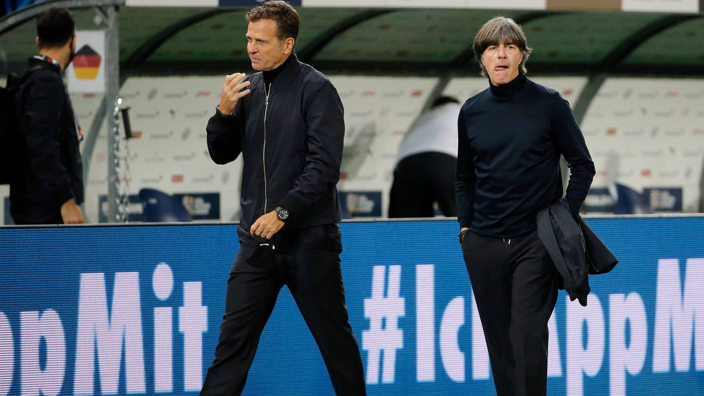 Oliver Bierhoff und Jogi Löw: Nach der EM im Sommer werden sich die Wege der beiden trennen. Oliver Bierhoff und Jogi Löw: Nach der EM im Sommer werden sich die Wege der beiden trennen.