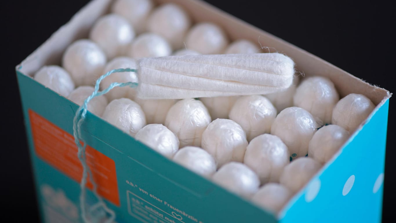 Eine Packung Tampons (Symbolbild): Die Kölner SPD möchte Menstruationsartikel für Frauen und Mädchen kostenlos zugänglich machen.