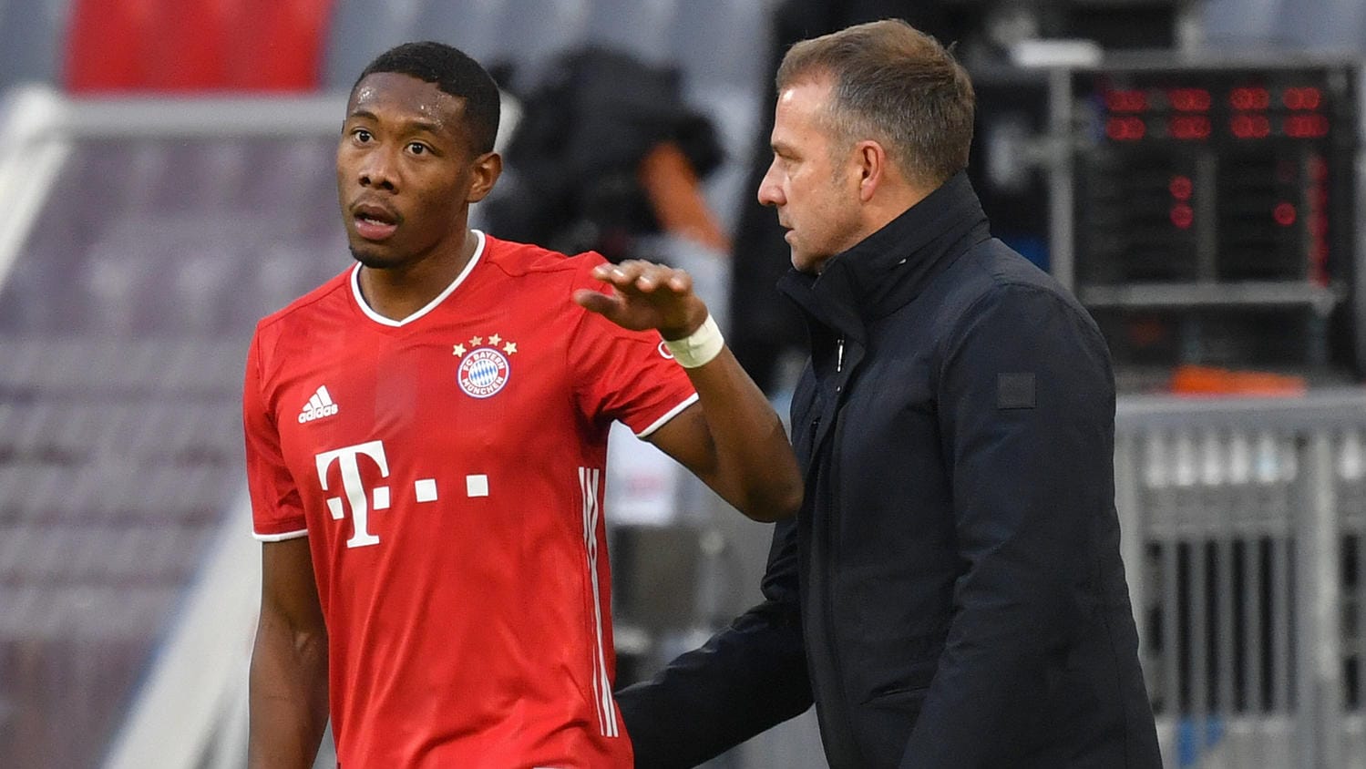 Hansi Flick und David Alaba (l.): Beide Personalien könnten den Verein im Sommer verlassen.