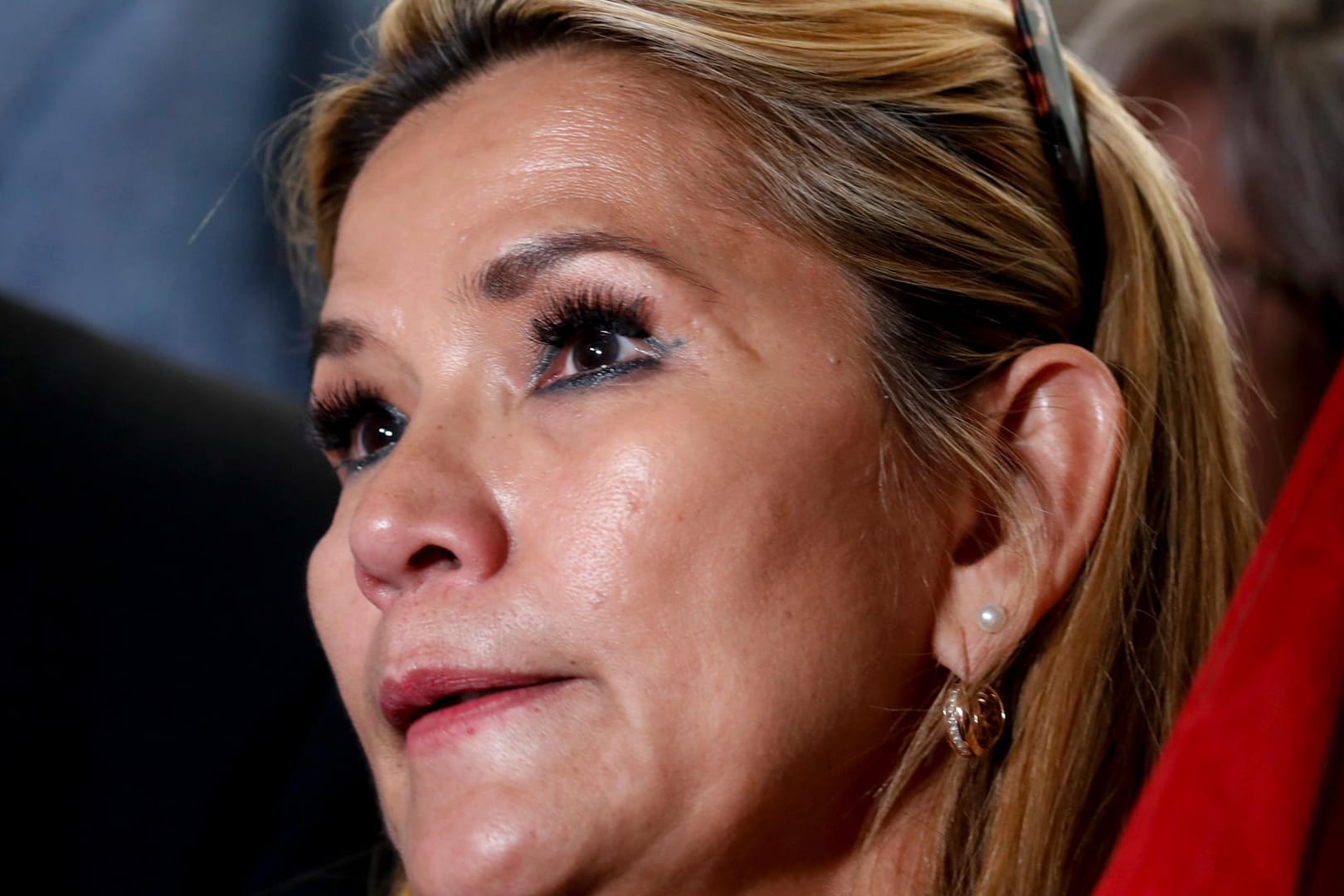 Jeanine Anez, damalige Interimspräsidentin von Bolivien (Archivbild). Gegen die Politikerin liegt jetzt ein Haftbefehl vor.