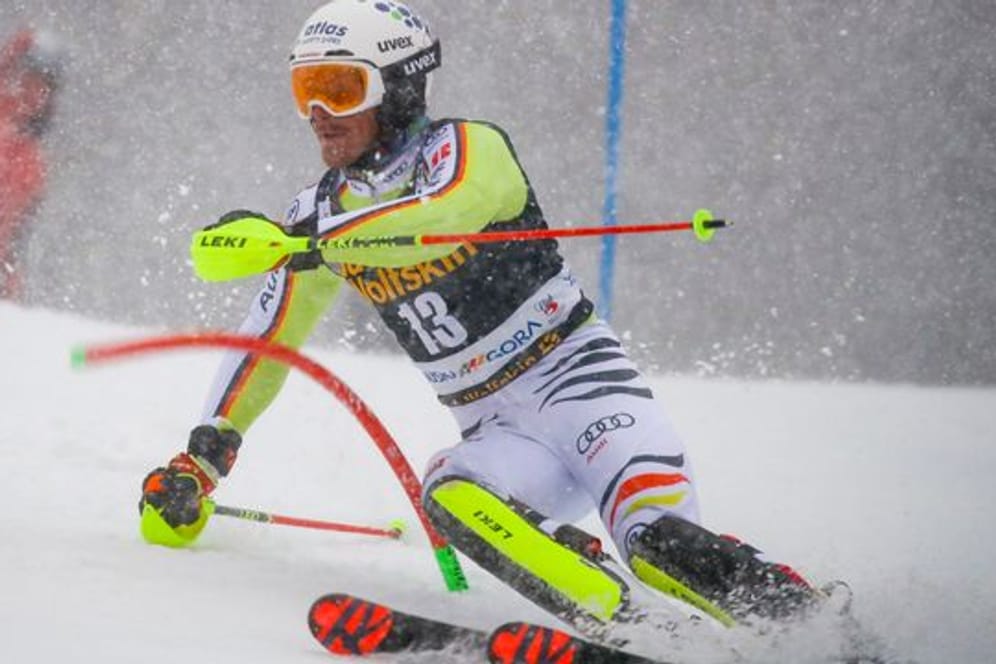 Linus Straßer beim ersten Lauf des Weltcup-Slaloms in Kranjska Gora.