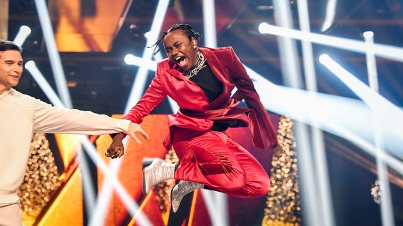 Unbändige Freude: Tusse feiert seinen Sieg beim schwedischen Melodifestivalen.