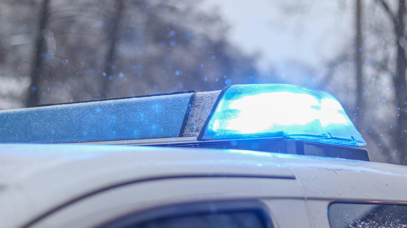Blaulicht auf einem Polizeifahrzeug (Symbolbild): Bei einer Verfolgsungsfahrt ist ein Mann gegen eine Laterne gefahren und wurde schwer verletzt.