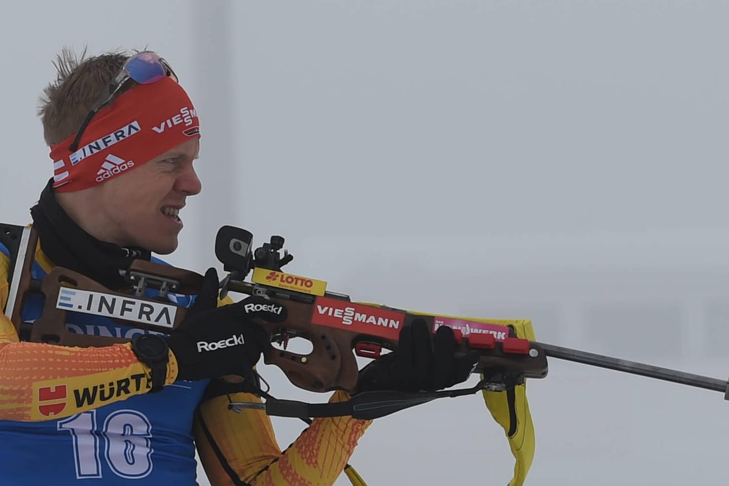 Roman Rees: Der deutsche Biathlet zeigte in der Single-Mixed-Staffel in Nove Mesto eine durchwachsene Leistung.