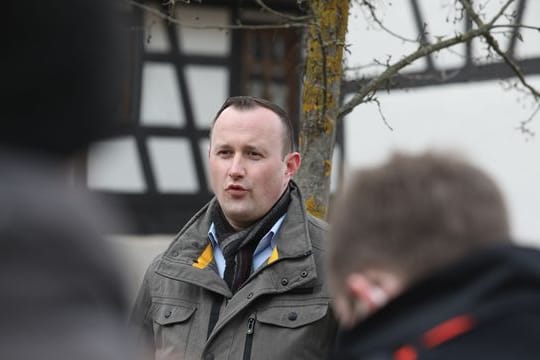 Christian Herrgott, Generalsekretär der CDU Thüringen, bei einem Pressestatement.