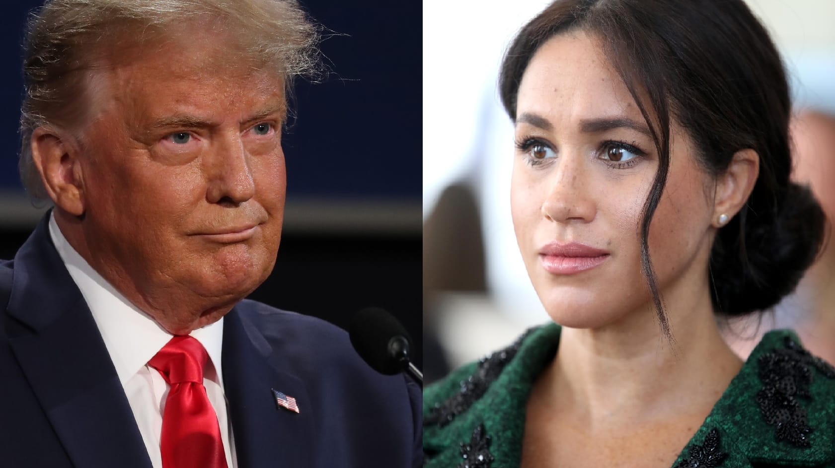 Donald Trump und Herzogin Meghan: Der Ex-US-Präsident ist nicht gut auf die ehemalige Schauspielerin zu sprechen.