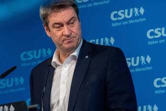 CSU-Chef Markus Söder am Montag nach den Landtagswahlen: Ihre K-Frage will die Union bis Pfingsten geklärt haben.