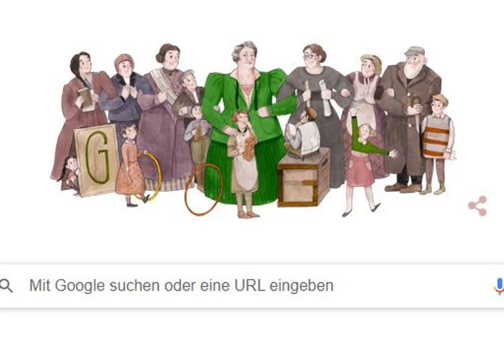 Screenshot der Google-Suche am 16. März 2021: Die Suchmaschine ehrt Sidonie Werner.