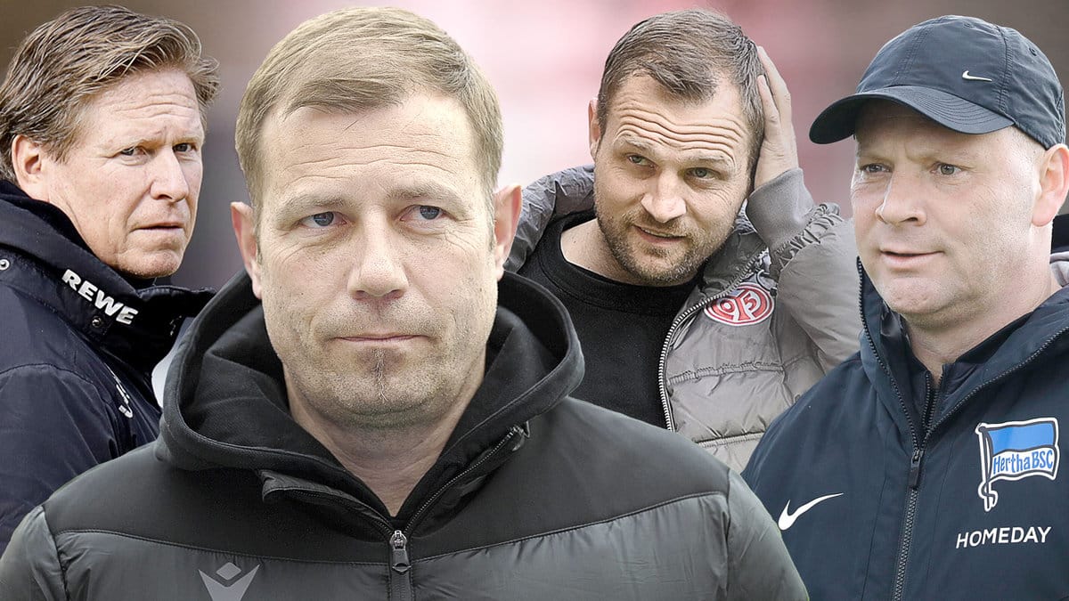 Wer hält die Klasse? Markus Gisdol, Frank Kramer, Bo Svensson und Pál Dárdai stecken mit ihren Klubs tief im Abstiegskampf. Wer hält die Klasse? Markus Gisdol, Frank Kramer, Bo Svensson und Pál Dárdai stecken mit ihren Klubs tief im Abstiegskampf.