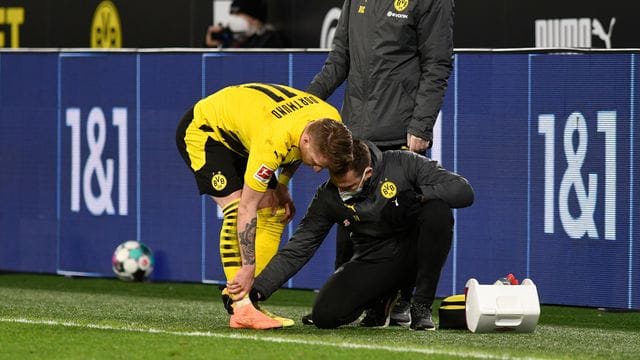 BVB-Kapitän Marco Reus hatte sich in der Partie gegen Hertha BSC verletzt. BVB-Kapitän Marco Reus hatte sich in der Partie gegen Hertha BSC verletzt.