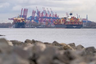 Ein Containerschiff läuft aus dem Hafen aus (Symbolbild): Bei der Kollision eines Containerfrachters mit einem Kreuzfahrtschiff sind keine großen Schäden entstanden.