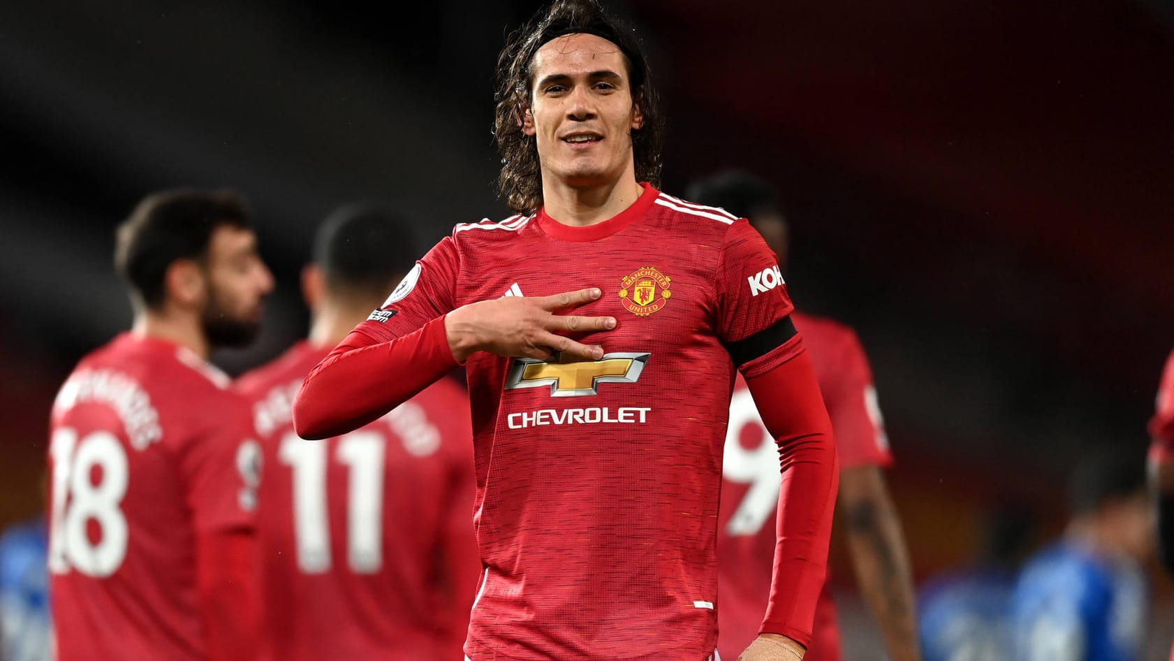 Edinson Cavani im Trikot von Manchester United: Künftig wird ein neuer Hauptsponsor auf der Brust prangen.