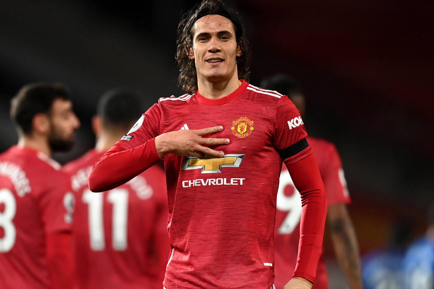 Edinson Cavani im Trikot von Manchester United: Künftig wird ein neuer Hauptsponsor auf der Brust prangen.